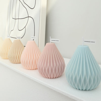 Nordic Style Geometric Lines Pear Shaped Aromatherapy Candles - Zambeel