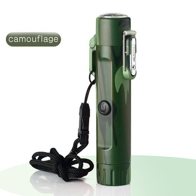 Outdoor Travel Compass Rechargeable Lighter Tube Waterproof Lighter Usb Pulse Lighter - Zambeel