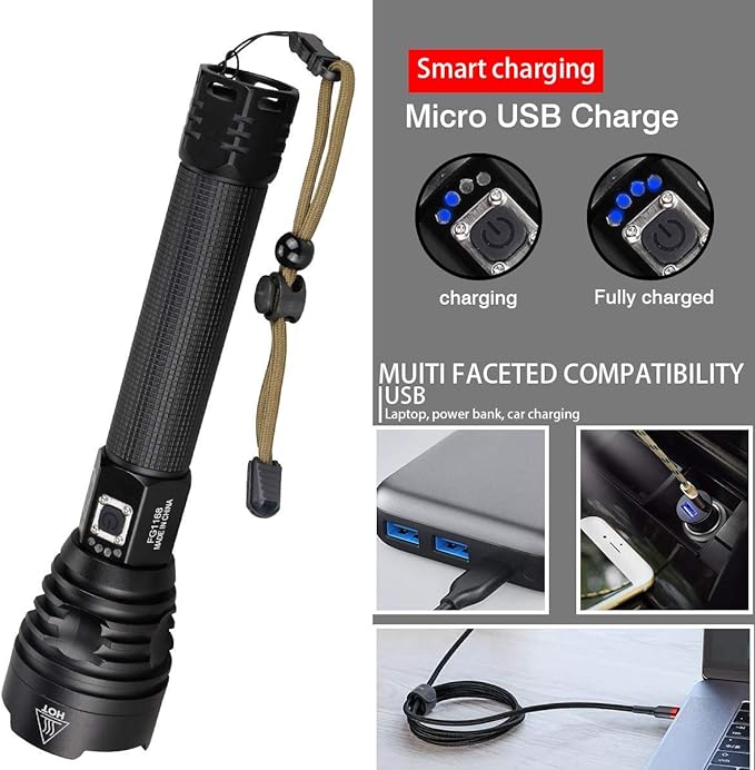 P90 LED Rechargeable Laser Flashlight - Zambeel