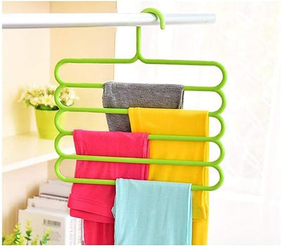 Plastic Five Layer Multii-purpose Clothes Hanger - Zambeel