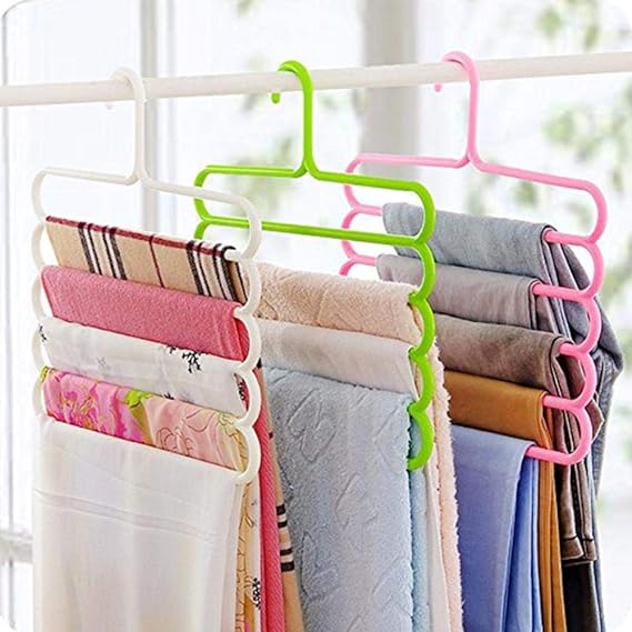 Plastic Five Layer Multii-purpose Clothes Hanger - Zambeel