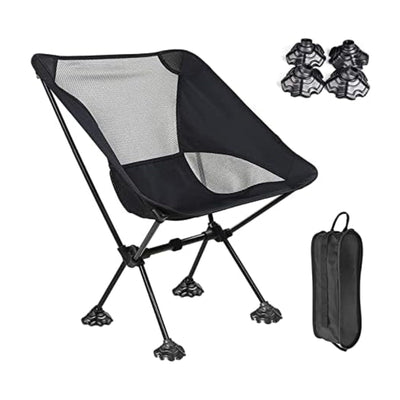 Portable Camping Chair Backpacking Chair With Anti - Slip Large Feet And Carry Bag For Outdoor Camp Hiking Capacity 220 Lbs - Zambeel