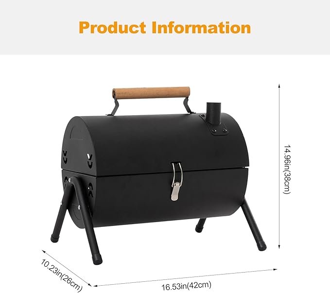 Portable Iron BBQ Grill With Hob - Zambeel