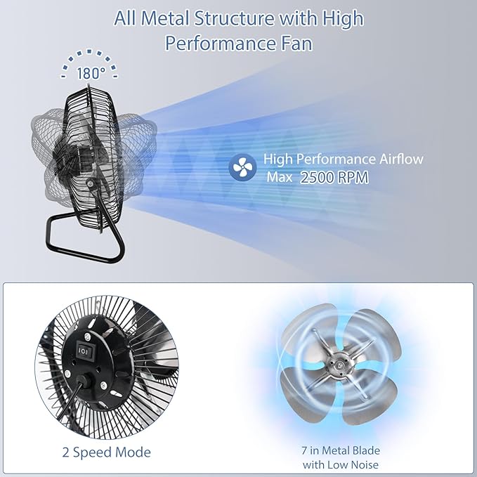 Portable Metal Floor Fan - Zambeel