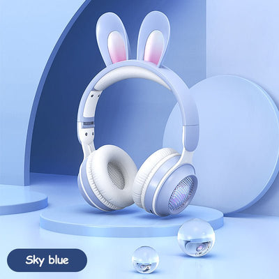 Rabbit Ear Headphones Wireless Luminous Extendable Wheat Headphones - Zambeel