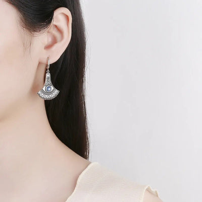 Retro Distressed Scallop Earrings Chinese Minority Style Ear Clip - Zambeel