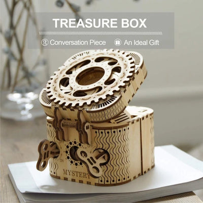 Robotime Rokr 123Pcs Treasure Box Creative 3D Wooden Puzzle Game Assembly Toys Chris Gift For Children Adults Teens Dropshipping - Zambeel