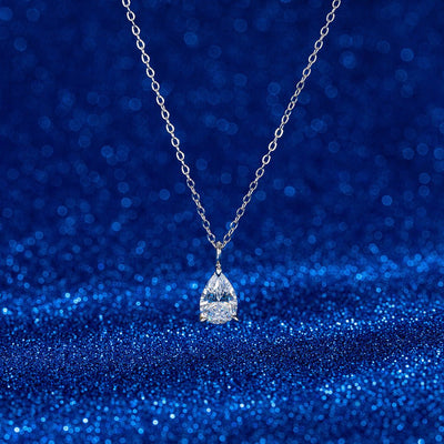 S925 Sterling Silver Drop - shaped Zircon Necklace - Zambeel