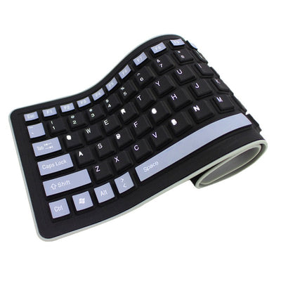 Silica Gel Foldable Curved Keyboard Silent And Waterproof - Zambeel