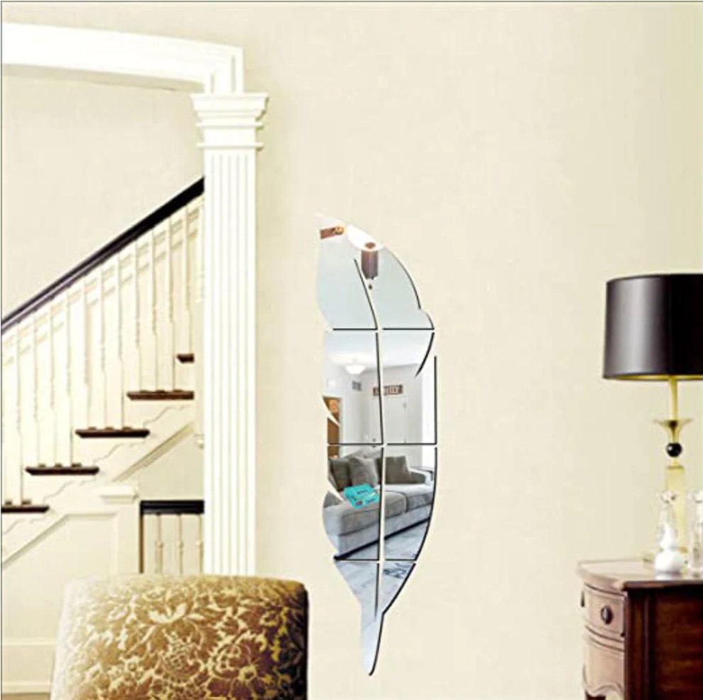 Silver Acrylic Leaf Mirror - Zambeel