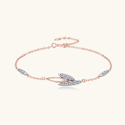 Simple All - match Leaf Diamond Bracelet - Zambeel