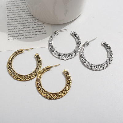 Simple Exaggerated Temperamental Retro Big Ear Ring - Zambeel