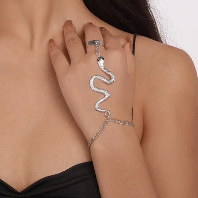 Simple Personality Irregular Alloy Serpentine Finger Chain - Zambeel