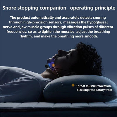 Smart Anti Snoring Device EMS Pulse Snoring Stop Effective Solution Snore Sleep Aid Portable Noise Reduction Muscle Stimulator - Zambeel