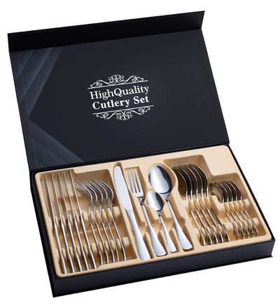 Stainless Steel Cutlery Set 24 - Piece Gift Cutlery Steak Cutlery Gift Box - Zambeel