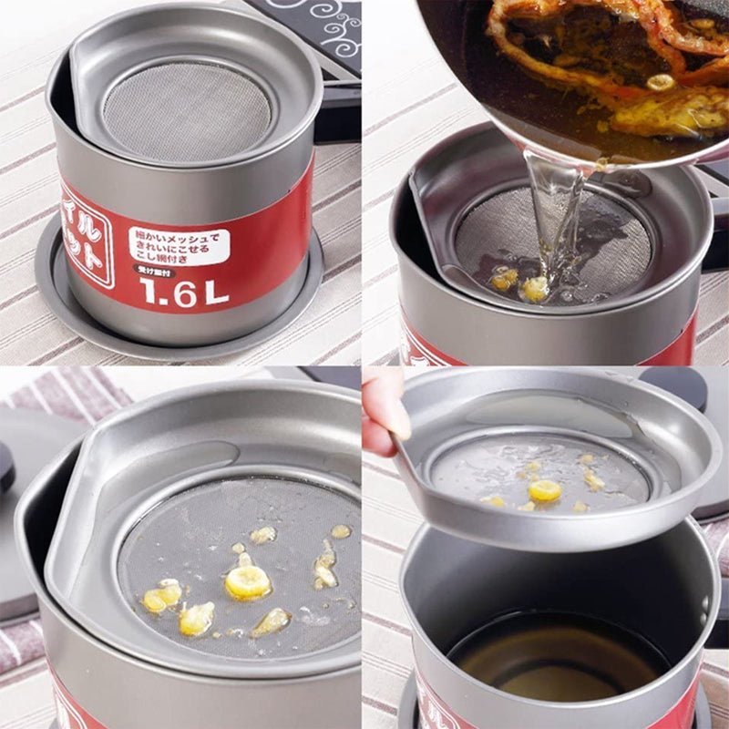 Stainless Steel Oil Filter Pot with Tray - Zambeel