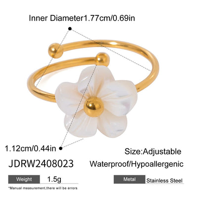 Stainless Steel Shell Necklace Flowers Openings - Zambeel