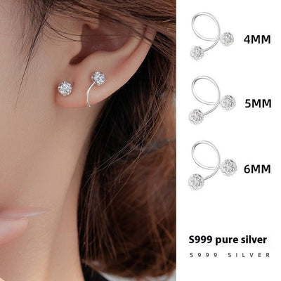 Sterling Silver Spring Screw Design Sense Niche Unique High Fashion Earrings For Women - Zambeel