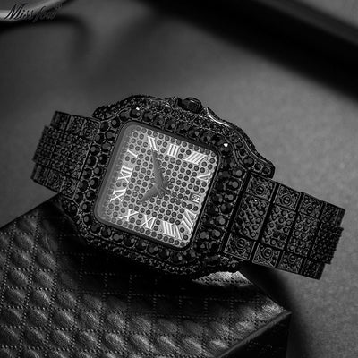 Straight European Hip Hop Diamond Quartz Wrist Watch - Zambeel