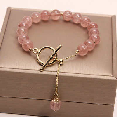 Strawberry Crystal Bracelet With Generous OT Buckle Beads - Zambeel