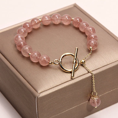 Strawberry Crystal Bracelet With Generous OT Buckle Beads - Zambeel