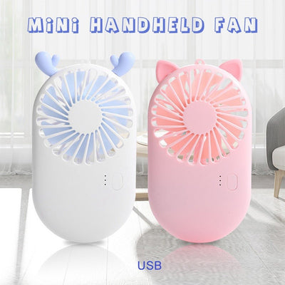 Summer 1pc Cute Portable Mini Fan Handheld USB Chargeable Desktop Fans 3 Mode Adjustable Summer Cooler For Outdoor Travel Office - Zambeel