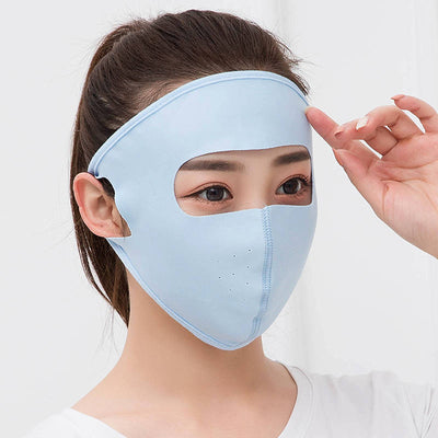 Summer Ice Silk Breathable Mask female Sunscreen Full Face Mask - Zambeel