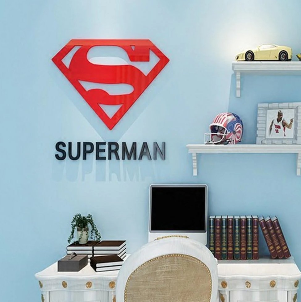 Superman Acrylic Wall Art, Super Hero, Gift Idea - Zambeel