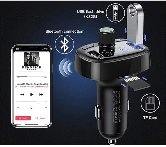 T-Typed Bluetooth MP3 Car Charger - Zambeel