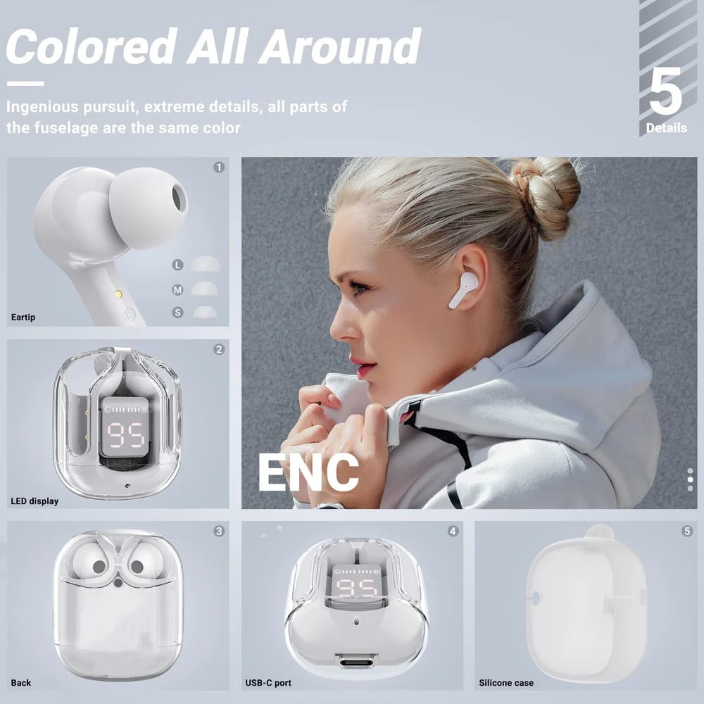 T6 Crystal Wireless Earphones - Zambeel