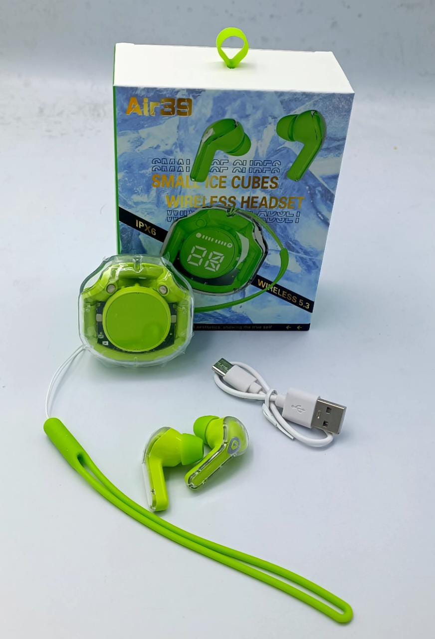 T8 Crystal Wireless Earphones - Transparent (Air 39) - Zambeel