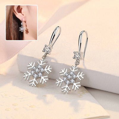 Temperament Snowflake Earrings With Rhinestones Fashion Personalized Christmas Earrings For Women Jewelry - Zambeel