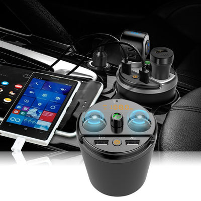 Transmitter Bluetooth Car Music MP3 Player Free Hands Cup Holder - Zambeel