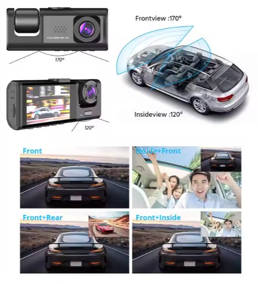 Triple Way Car Video Recorder - Zambeel