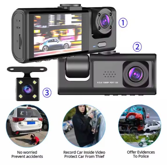 Triple Way Car Video Recorder - Zambeel