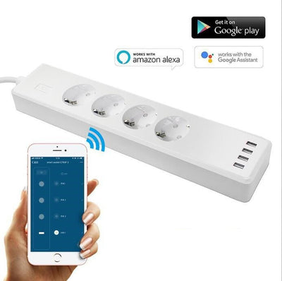 Tuya Smart Power Strip Tuya Smart Remote APP Sub - control European Smart Wiring Board Supports Alexa Voice - Zambeel