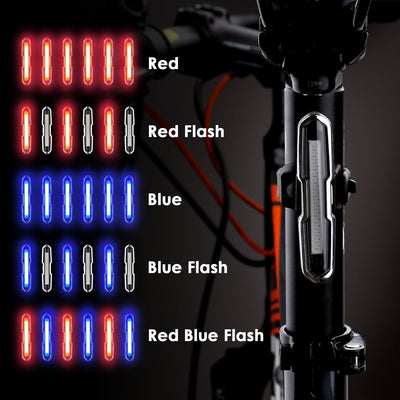 USB red and blue taillights mountain bike warning light - Zambeel