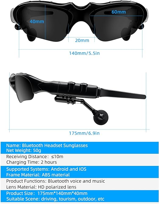 Wireless Bluetooth Headset Sunglasses - Zambeel