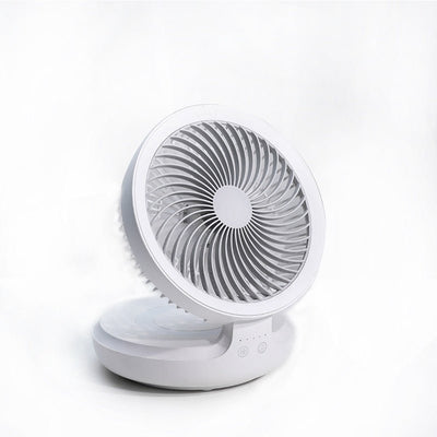 Wireless Suspended Air Circulation Fan USB Rechargeable Folding Electric Fan Night Light Touch Control 4 Wind Speed - Zambeel