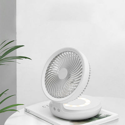 Wireless Suspended Air Circulation Fan USB Rechargeable Folding Electric Fan Night Light Touch Control 4 Wind Speed - Zambeel