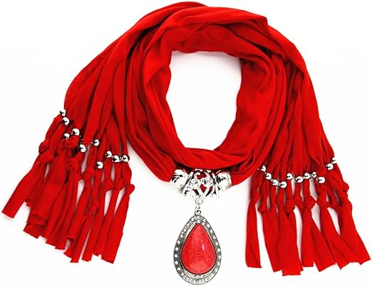 Women Scarf with Necklace Jewellery - Zambeel