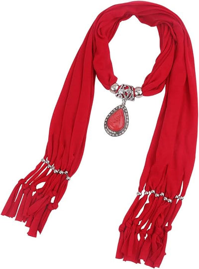 Women Scarf with Necklace Jewellery - Zambeel