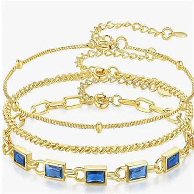 Women's Brass Plated Stacked Three - layer Color Bracelet - Zambeel