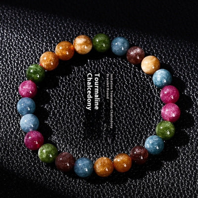 Women's Candy Color Fashion Round Bead Jade Marrow Bracelet - Zambeel