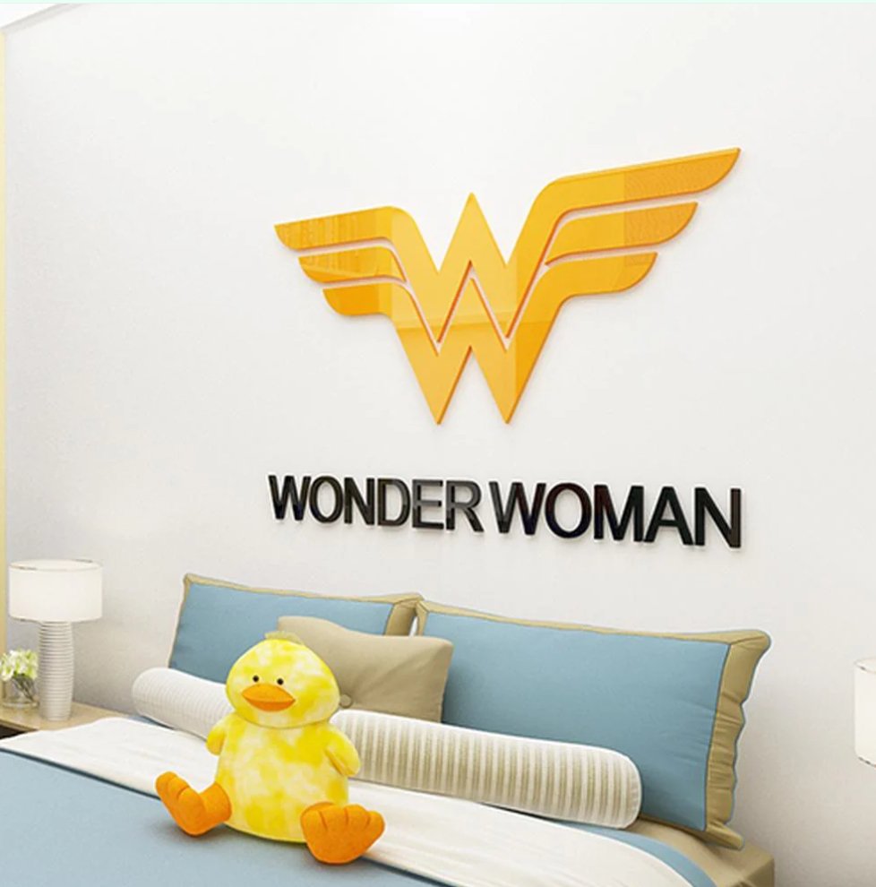 Wonder Woman Acrylic Wall Art, Super Hero, Gift Idea - Zambeel