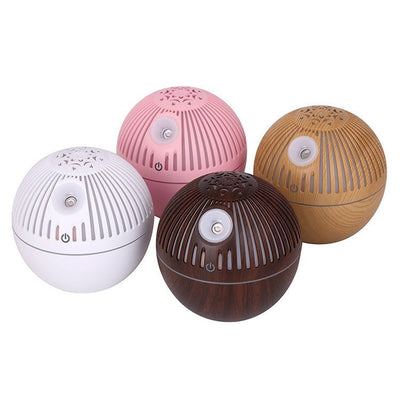 Wood Grain Humidifier Wood Grain Aroma Diffuser 7 Color Light Hollow Essential Oil - Zambeel